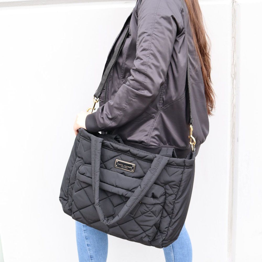 Marc Jacobs Crosby Quilted Diaper Black Nylon Baby Bag